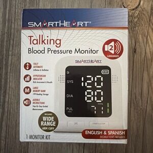 SmartHeart Talking Blood Pressure Monitor with Arm Cuff English/Spanish
